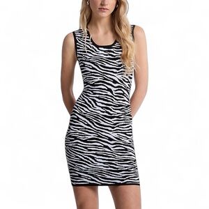 MICHAEL Michael Kors Zebra Print Knit Dress L